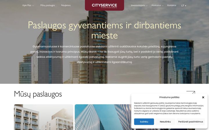 Skærmbillede af cityservice.lt