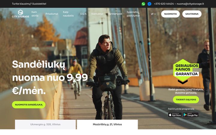 Skærmbillede af citystorage.lt