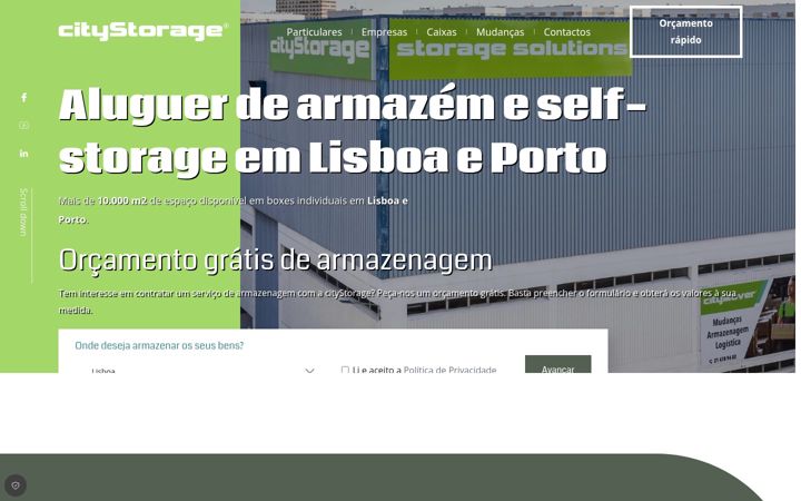 Screenshot of citystorage.pt
