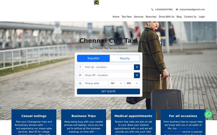 Screenshot of citytaxi.co.in