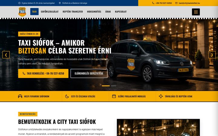 Екранна снимка на citytaxisiofok.hu