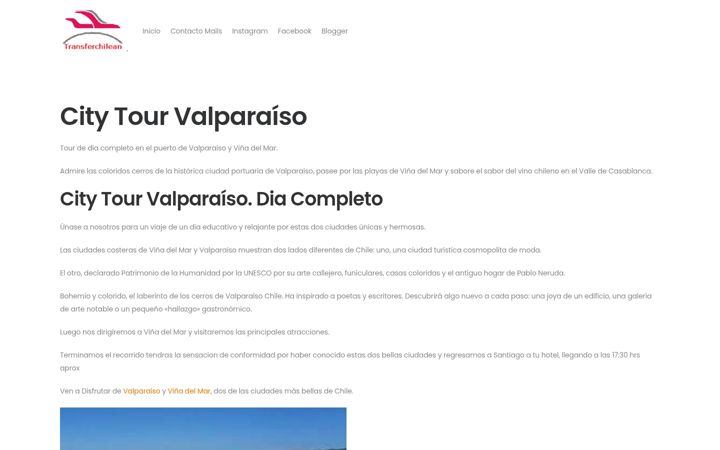 Screenshot of citytourvalparaiso.com