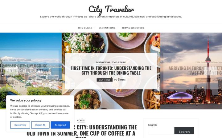 Screenshot ta' citytraveler.net