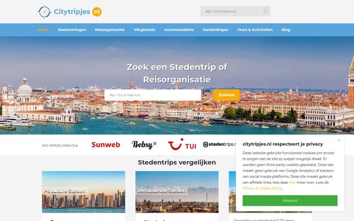 Screenshot of citytripjes.nl