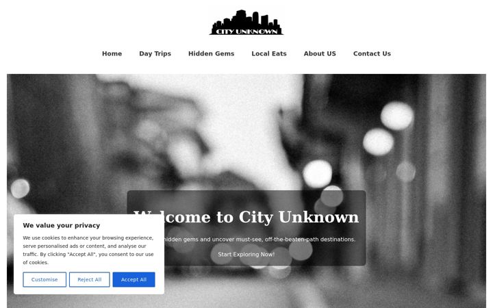 Screenshot of cityunknown.com