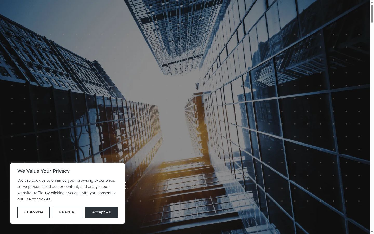 Screenshot del banner di consenso mostrato prima di qualsiasi interazione