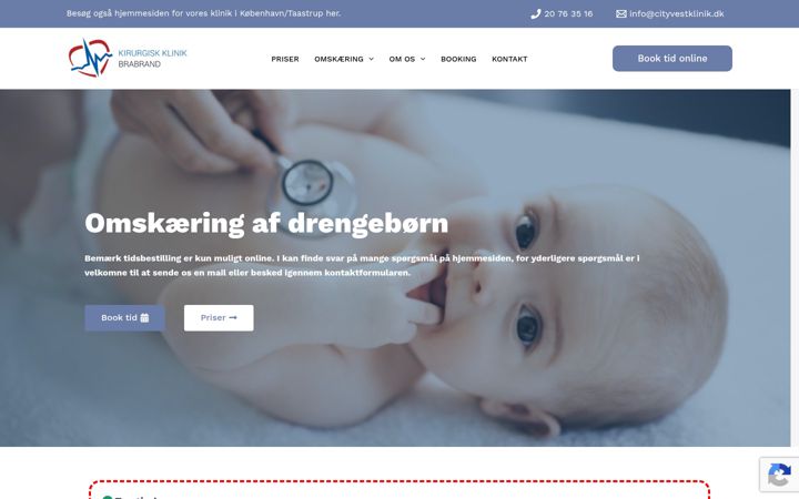 Screenshot of cityvestklinik.dk