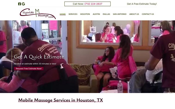 Screenshot of citywidemassage.com