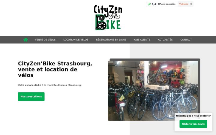 Screenshot of cityzen-bike.fr
