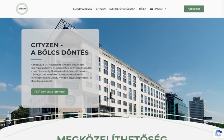 Екранна снимка на cityzenirodahaz.hu