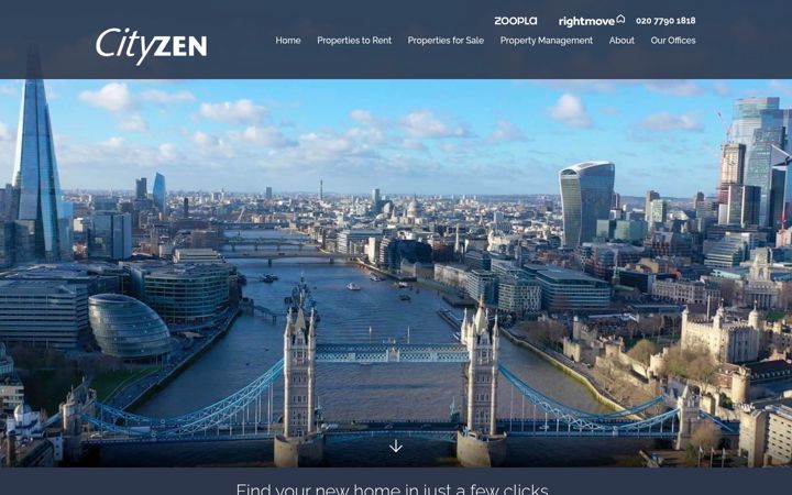 Snímek obrazovky cityzenproperties.co.uk
