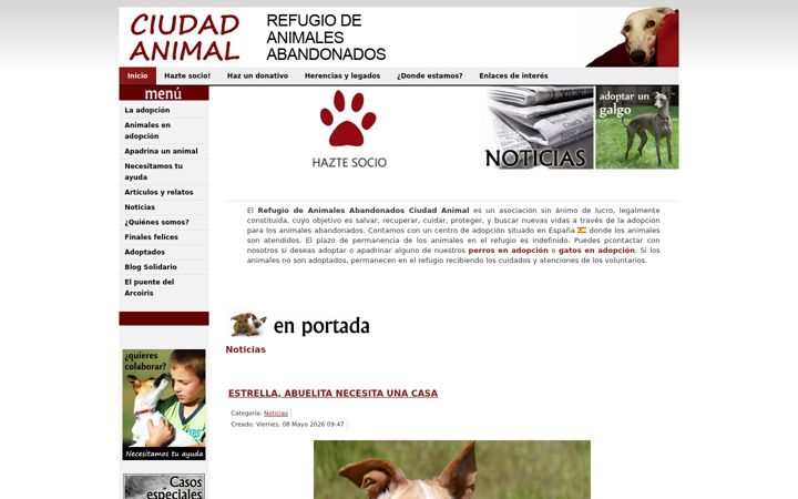 Kuvakaappaus sivustosta ciudadanimal.org