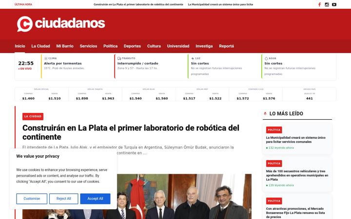 Screenshot of ciudadanos.com.ar