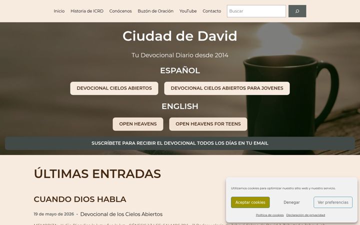Kuvakaappaus sivustosta ciudadedavid.org