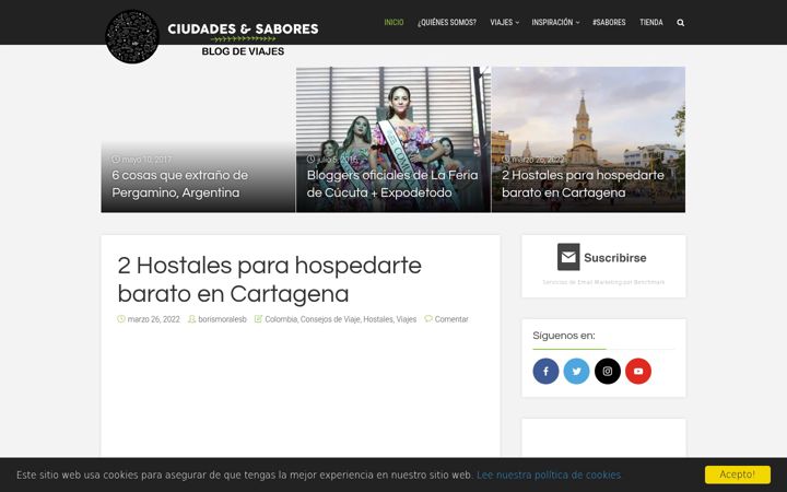 Screenshot of ciudadesysabores.com