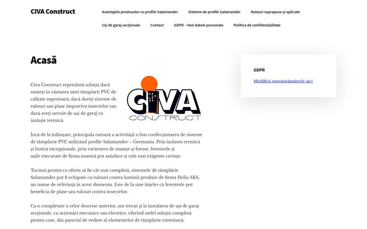 Ekraanipilt saidist civa.ro