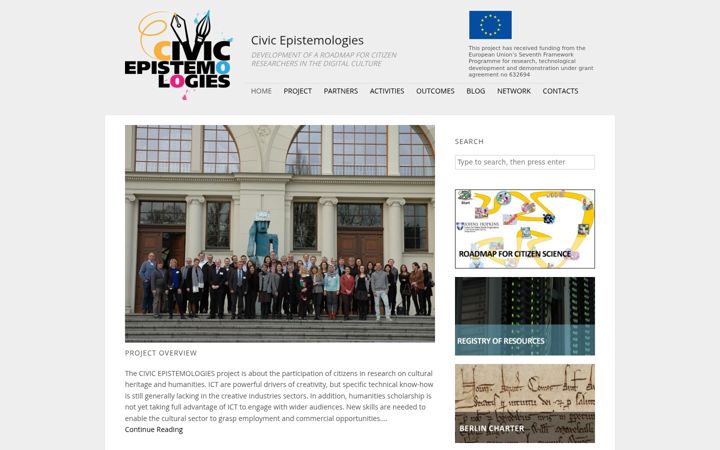 Screenshot di civic-epistemologies.eu