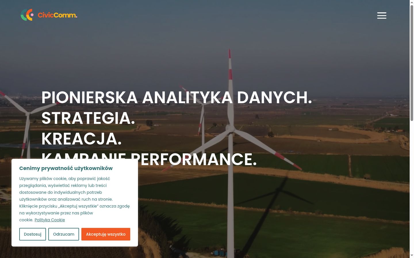 Képernyőkép a bármilyen interakció előtt megjelenő hozzájárulási bannerről