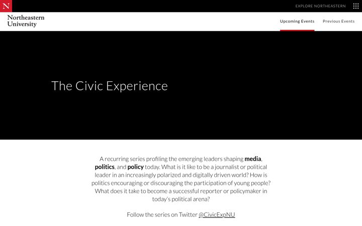 Screenshot von civicexperience.northeastern.edu