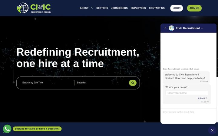 Screenshot of civicrecruitment.co.uk