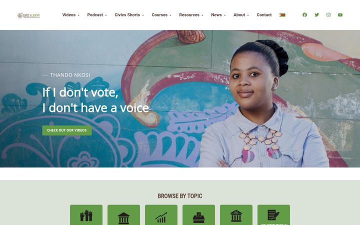 Screenshot of civicsacademy.co.za