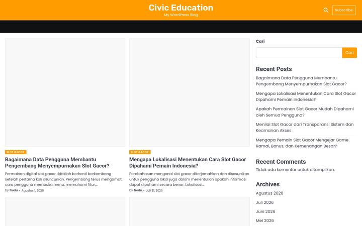 Snimka zaslona za civicseducationinitiative.org