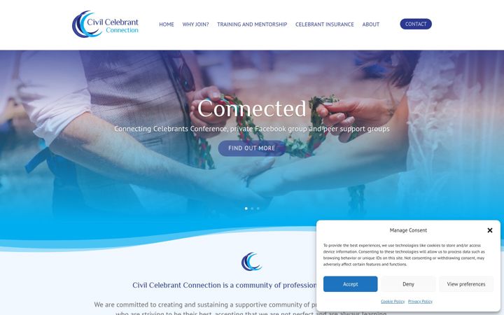 Screenshot of civilcelebrantconnection.com