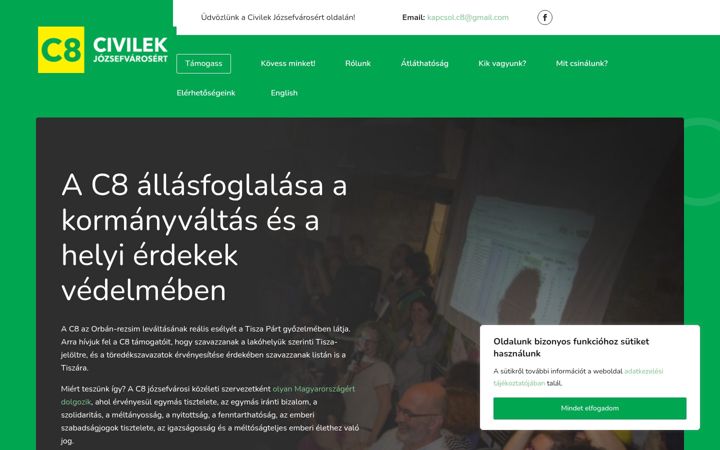 Екранна снимка на civilekjozsefvarosert.hu