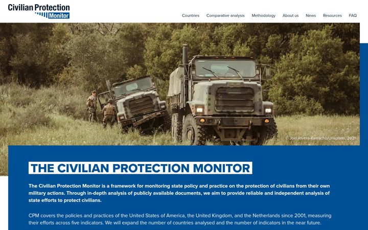 Snimka zaslona za civilianprotectionmonitor.org