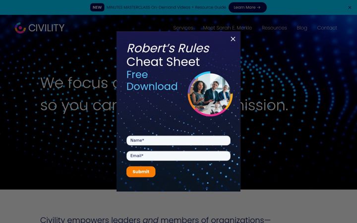 Screenshot ta' civility.co