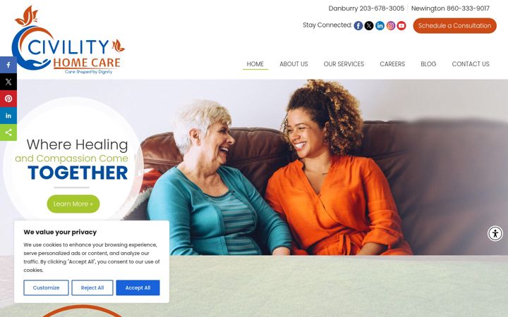 Screenshot of civilityhomecare.com