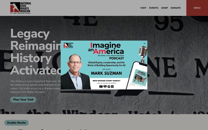 Screenshot of civilrightsmuseum.org