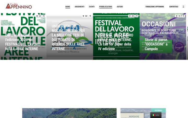 Screenshot ta' civiltaappennino.it