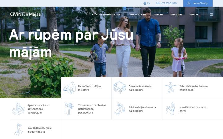Kuvakaappaus sivustosta civinity.lv