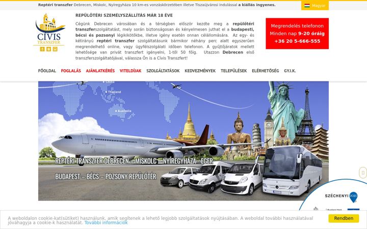 Екранна снимка на civistranszfer.hu