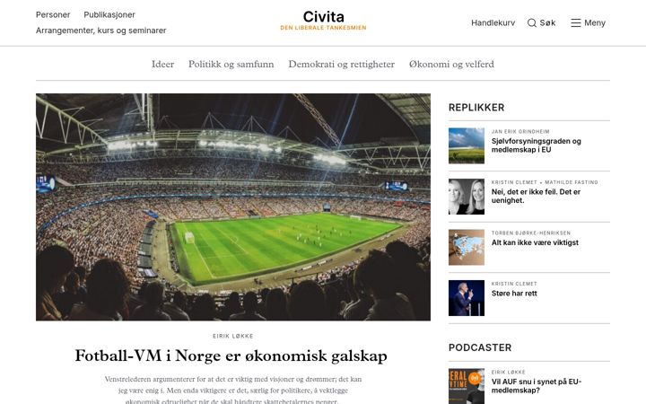 Screenshot of civita.no