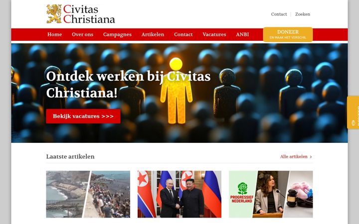 Screenshot of civitaschristiana.nl