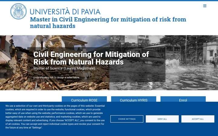Screenshot of civrisk.unipv.it