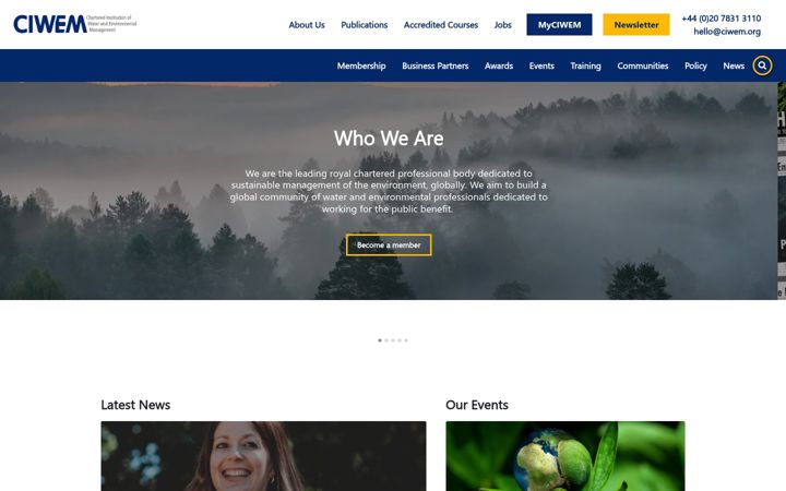 Screenshot of ciwem.org