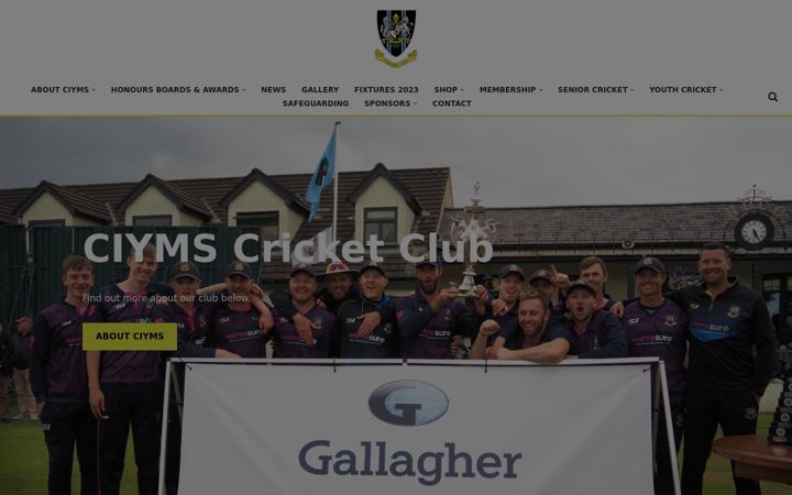 Snimka zaslona za ciymscricketclub.org