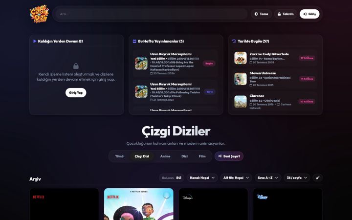 Screenshot of cizgivedizi.com