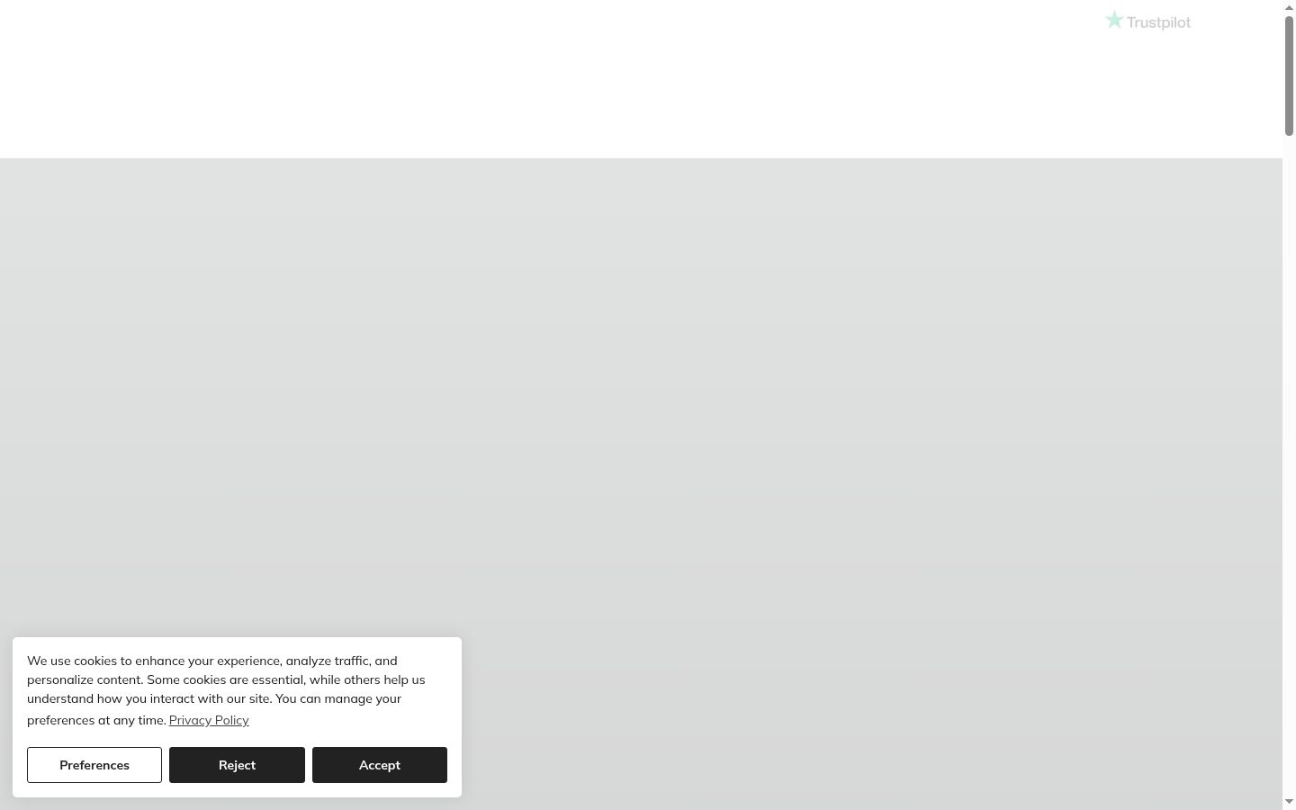 Screenshot of the consent banner shown before any interaction