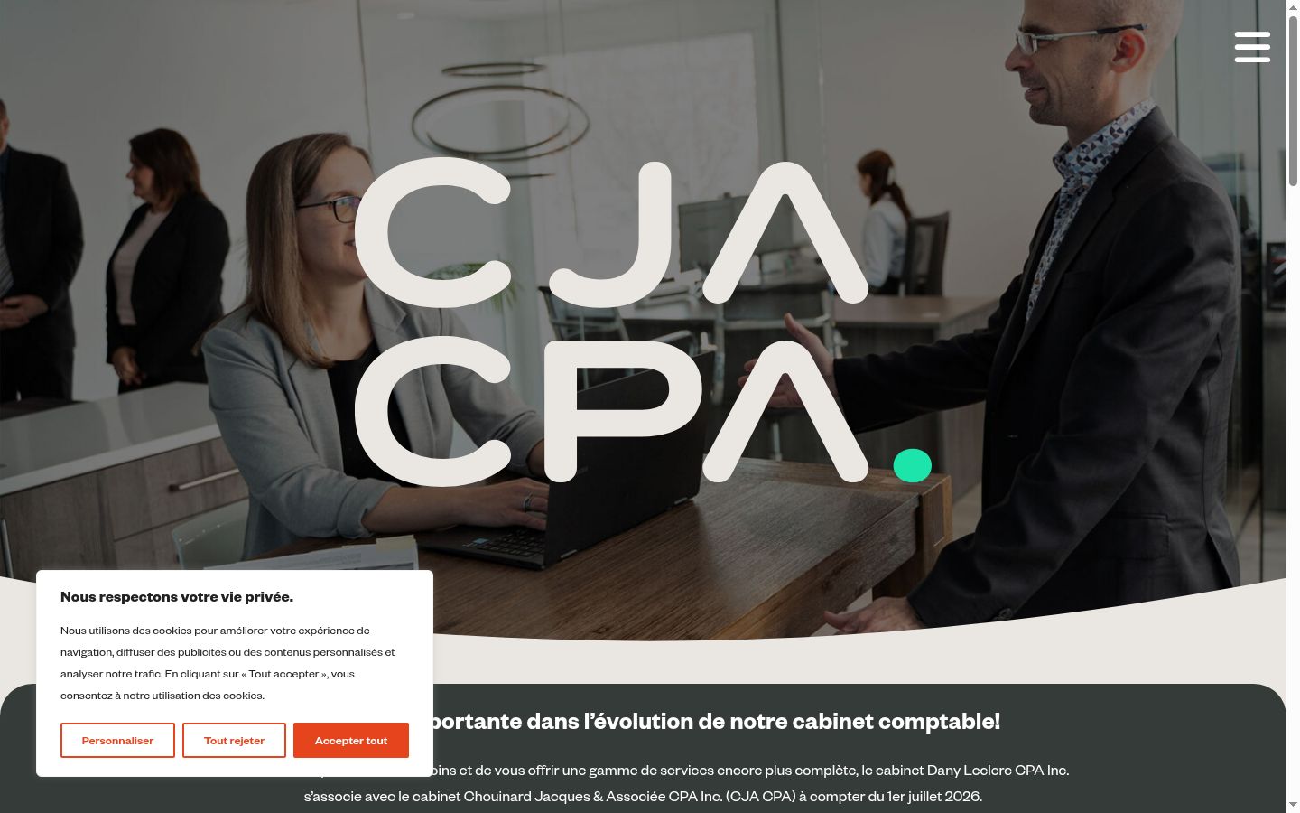 Captura de pantalla del banner de consentimiento mostrado antes de cualquier interacción