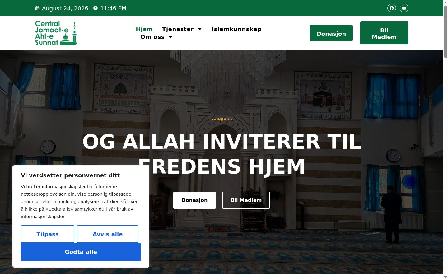Sutikimo reklamjuostės, rodytos prieš bet kokią sąveiką, ekrano kopija