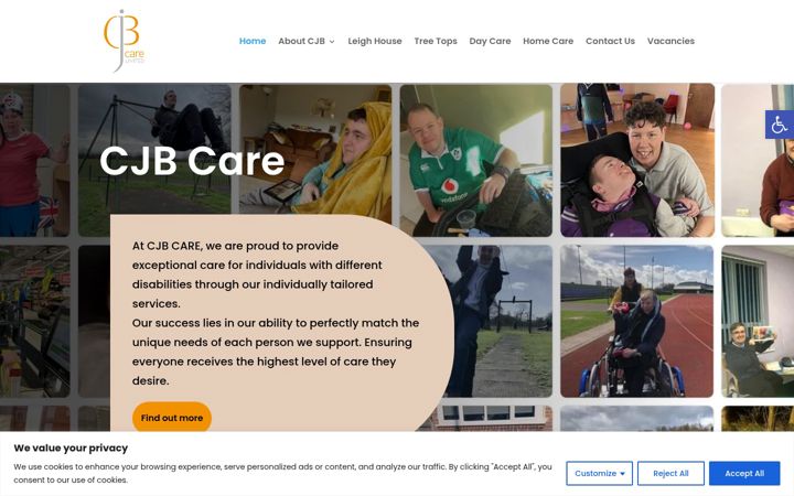 Skærmbillede af cjbcare.co.uk