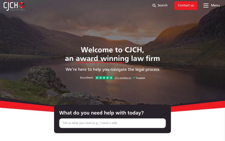 Snímek obrazovky cjchsolicitors.co.uk