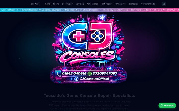 Screenshot ta' cjconsoles.co.uk