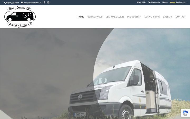 Screenshot of cjcvans.co.uk