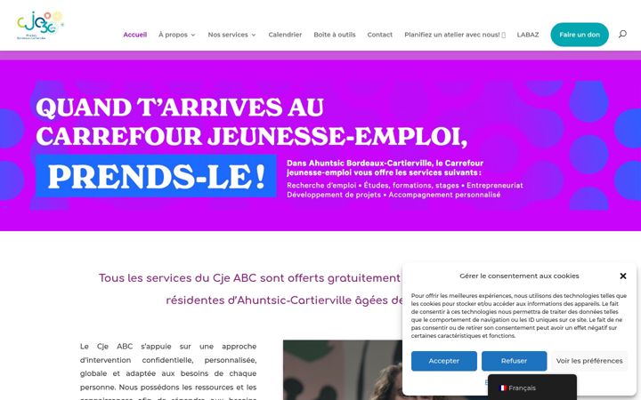 Captura de pantalla de cje-abc.qc.ca