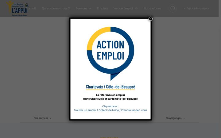 Captura de pantalla de cje-appui.qc.ca